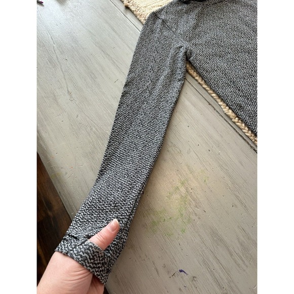Athleta Flurry Peak Black Norwegian Gray Seamless Turtleneck Shirt Sz L - Picture 4 of 8